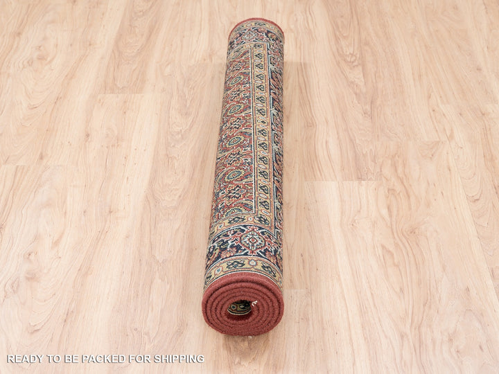 4'1" x 6'2" New Hand Knotted Red Wool Rectangle Oriental Rug - MOA10262999
