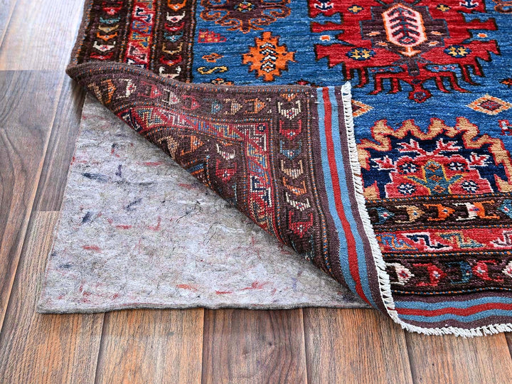 2'10" x 4'9" New Hand Knotted Blue Wool Rectangle Oriental Rug - MOA102629