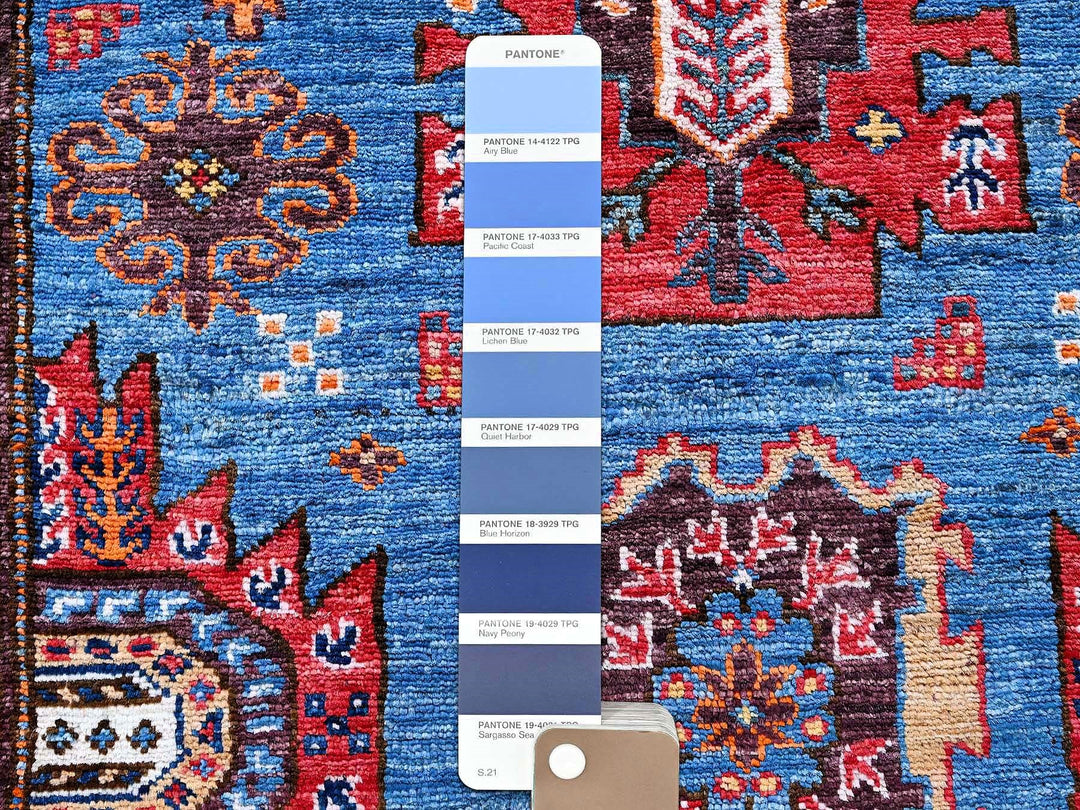 2'10" x 4'9" New Hand Knotted Blue Wool Rectangle Oriental Rug - MOA102629