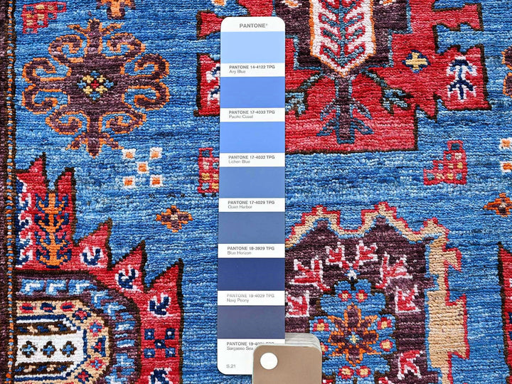 2'10" x 4'9" New Hand Knotted Blue Wool Rectangle Oriental Rug - MOA102629