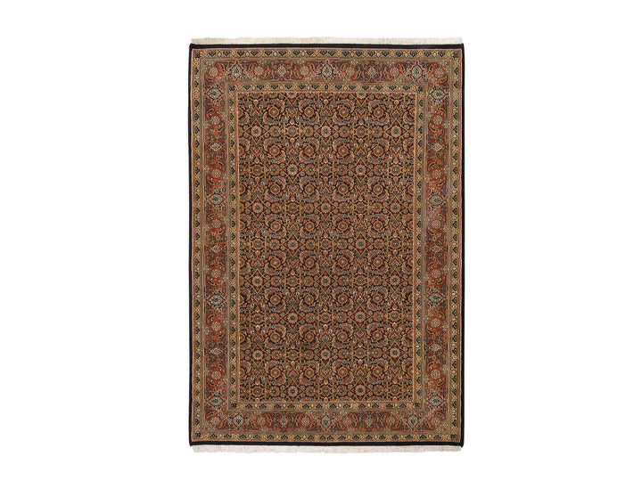 4'0" x 6'2" New Hand Knotted Black Wool Rectangle Oriental Rug - MOA10263000