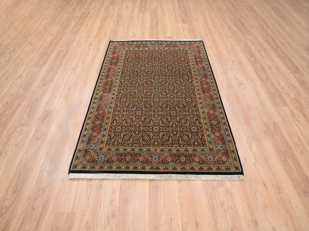 4'0" x 6'2" New Hand Knotted Black Wool Rectangle Oriental Rug - MOA10263000