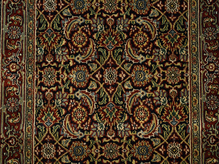 2'6" x 10'0" New Hand Knotted Black Wool Runner Oriental Rug - MOA10263006