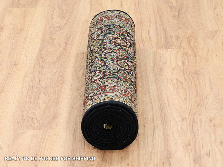 2'6" x 10'0" New Hand Knotted Black Wool Runner Oriental Rug - MOA10263006