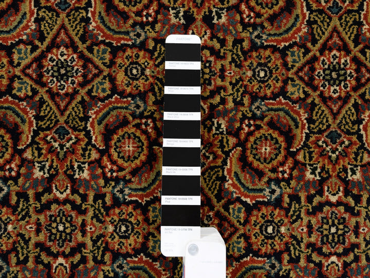 2'8" x 9'9" New Hand Knotted Black Wool Runner Oriental Rug - MOA10263011