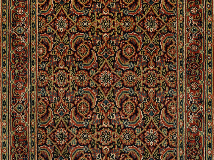 2'8" x 9'9" New Hand Knotted Black Wool Runner Oriental Rug - MOA10263011