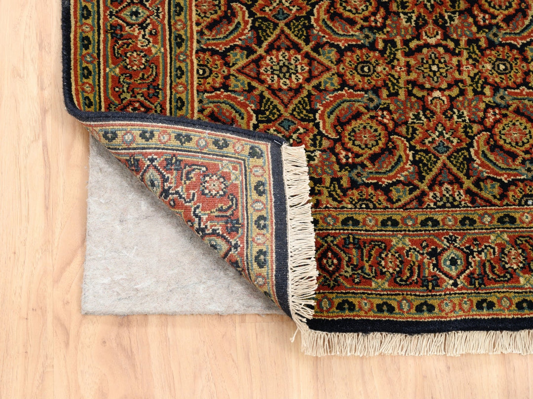 2'9" x 12'4" New Hand Knotted Black Wool Runner Oriental Rug - MOA10263023