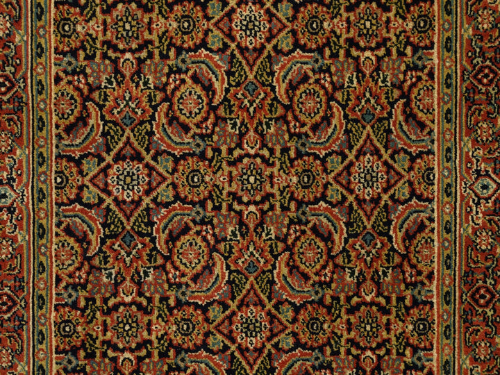 2'9" x 12'4" New Hand Knotted Black Wool Runner Oriental Rug - MOA10263023
