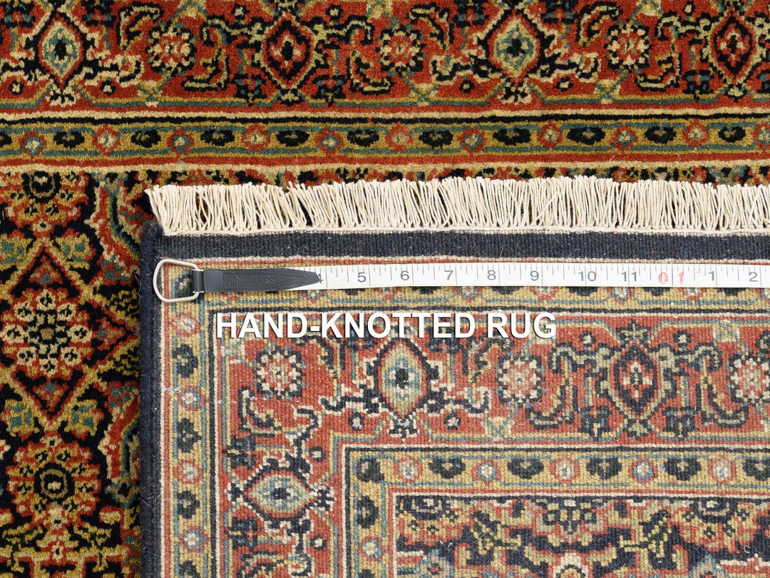 2'9" x 12'4" New Hand Knotted Black Wool Runner Oriental Rug - MOA10263023