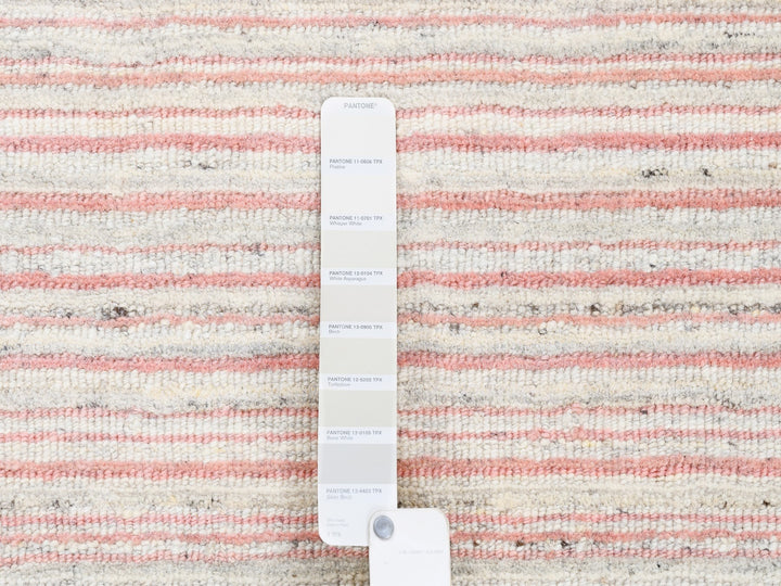 9'0" x 12'0" New Hand Loomed Pink Wool Rectangle Oriental Rug - MOA10263039