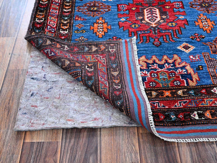 2'11" x 4'8" New Hand Knotted Blue Wool Rectangle Oriental Rug - MOA102630