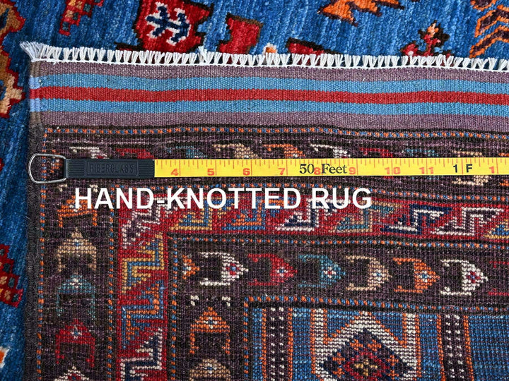 2'11" x 4'8" New Hand Knotted Blue Wool Rectangle Oriental Rug - MOA102630