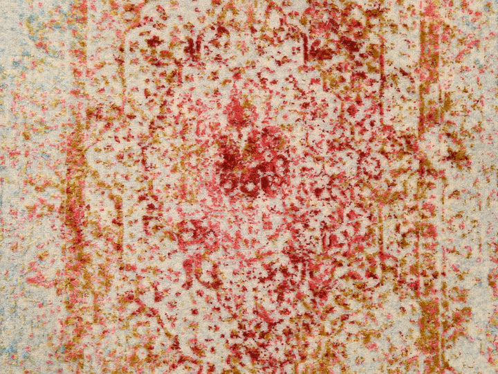 2'6" x 6'0" New Hand Knotted Pink Wool & Silk Runner Oriental Rug - MOA10263184