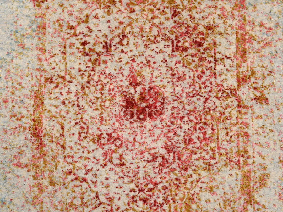 2'6" x 6'0" New Hand Knotted Pink Wool & Silk Runner Oriental Rug - MOA10263186