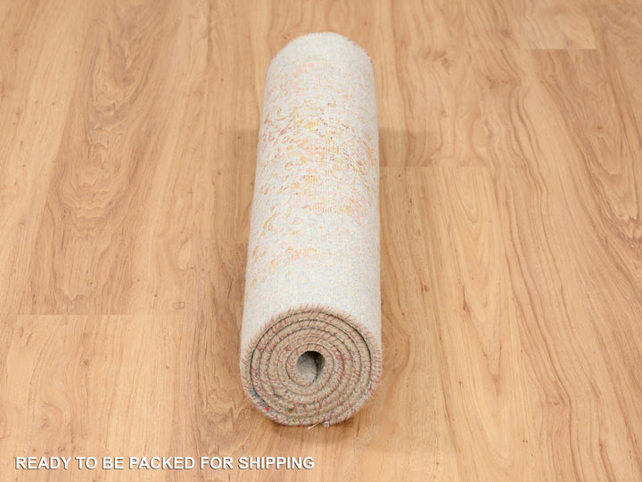 2'6" x 6'0" New Hand Knotted Pink Wool & Silk Runner Oriental Rug - MOA10263186