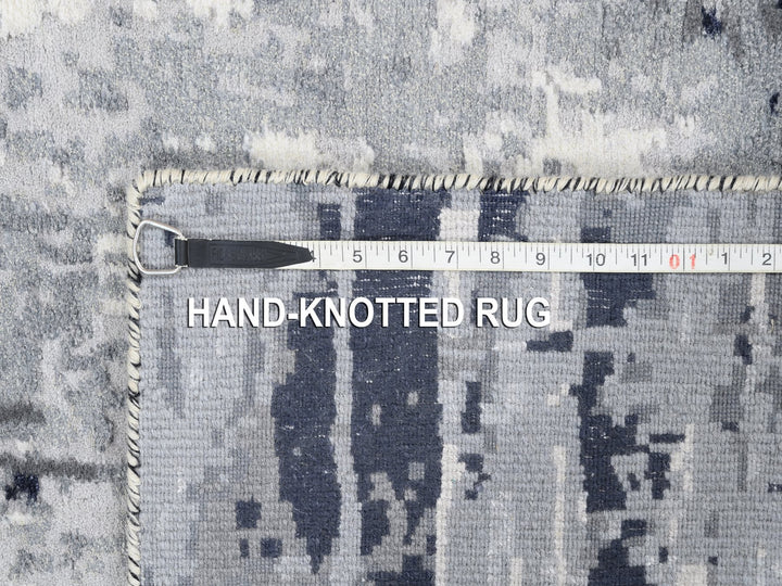 3'1" x 5'0" New Hand Knotted Ivory Wool & Silk Rectangle Oriental Rug - MOA10263189