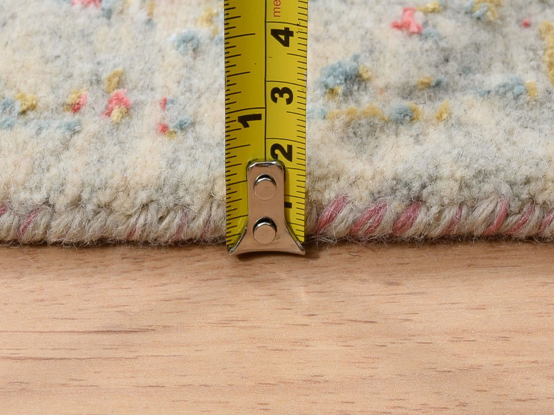 4'2" x 10'0" New Hand Knotted Pink Wool & Silk Runner Oriental Rug - MOA10263190