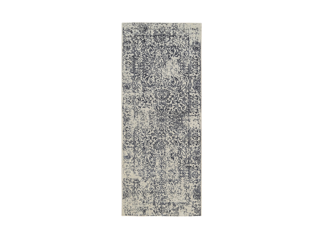 2'6" x 6'0" New Hand Loomed Grey Wool & Art Silk Runner Oriental Rug - MOA10263260
