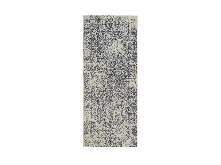 2'6" x 6'0" New Hand Loomed Grey Wool & Art Silk Runner Oriental Rug - MOA10263260