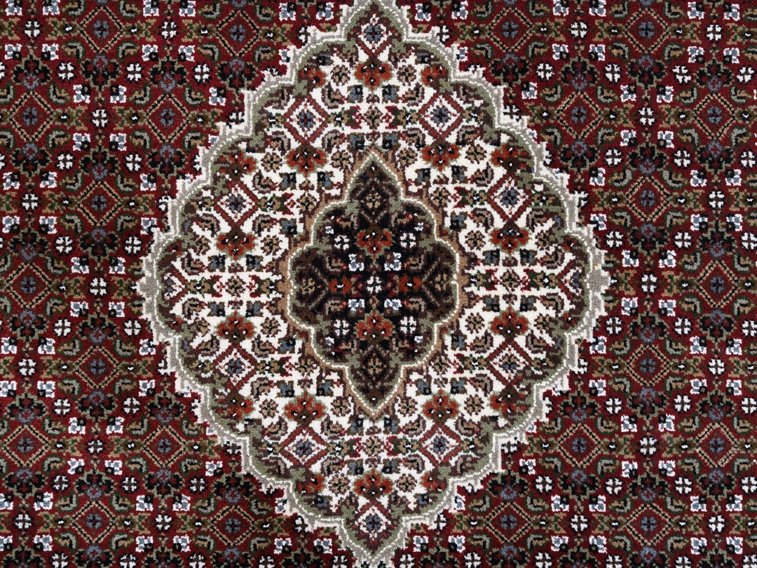 4'1" x 16'0" New Hand Knotted Red Wool Runner Oriental Rug - MOA10263290