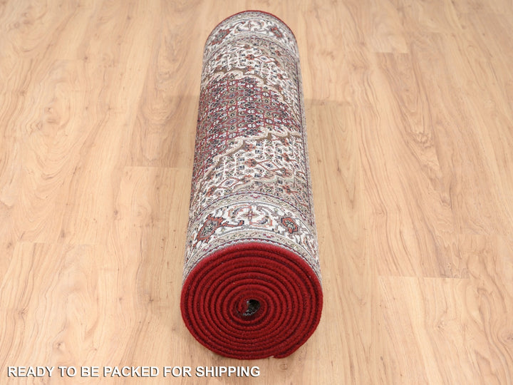 4'1" x 16'0" New Hand Knotted Red Wool Runner Oriental Rug - MOA10263290