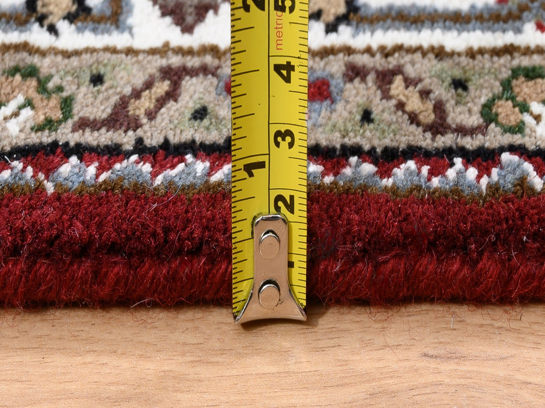 4'1" x 16'0" New Hand Knotted Red Wool Runner Oriental Rug - MOA10263290