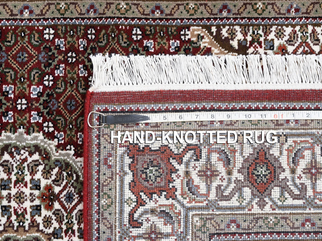 4'1" x 16'0" New Hand Knotted Red Wool Runner Oriental Rug - MOA10263290
