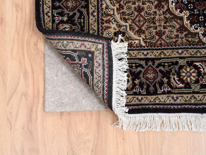 4'2" x 20'0" New Hand Knotted Black Wool Runner Oriental Rug - MOA10263291