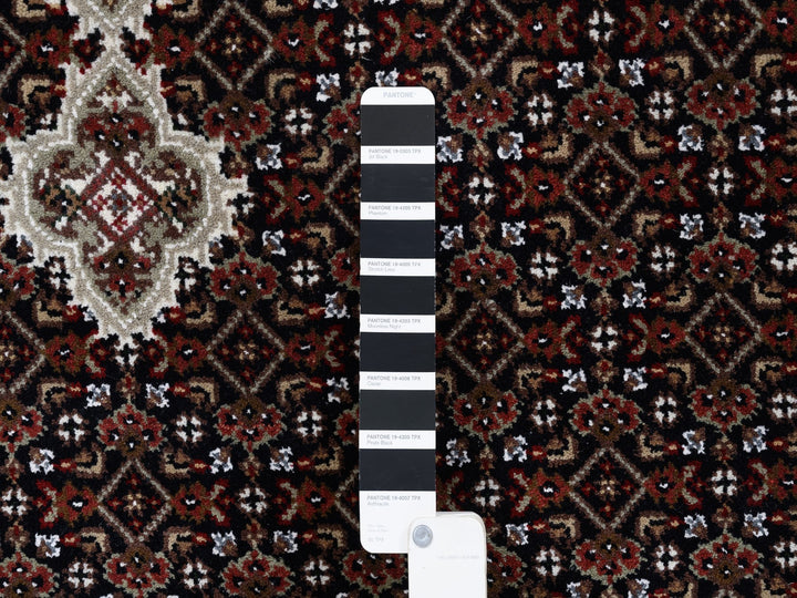 4'2" x 20'0" New Hand Knotted Black Wool Runner Oriental Rug - MOA10263291