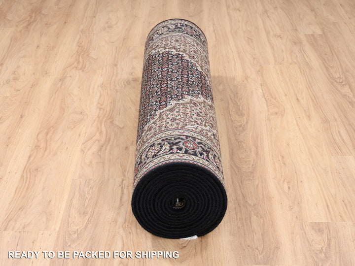 4'2" x 20'0" New Hand Knotted Black Wool Runner Oriental Rug - MOA10263291