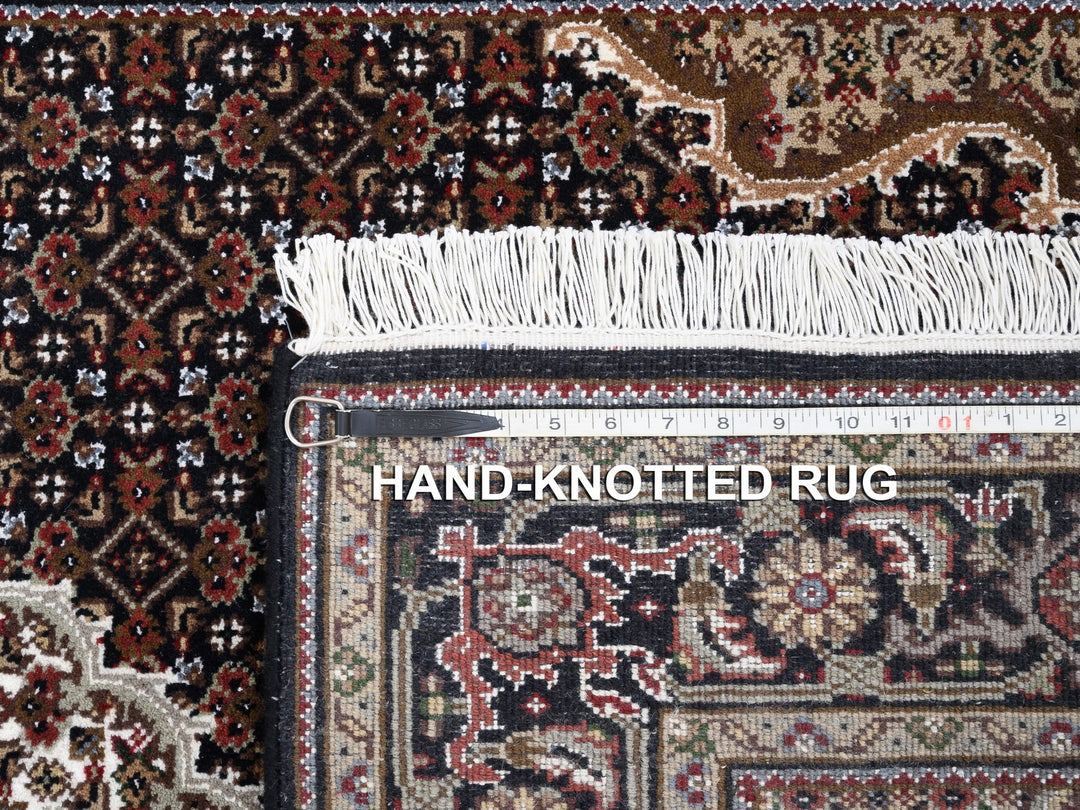 4'2" x 20'0" New Hand Knotted Black Wool Runner Oriental Rug - MOA10263291