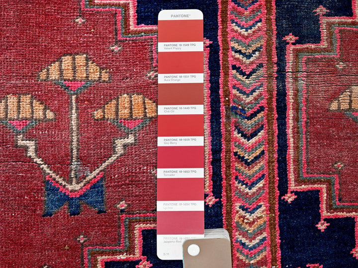 2'4" x 6'5" Vintage Hand Knotted Red Wool Runner Oriental Rug - MOA102632