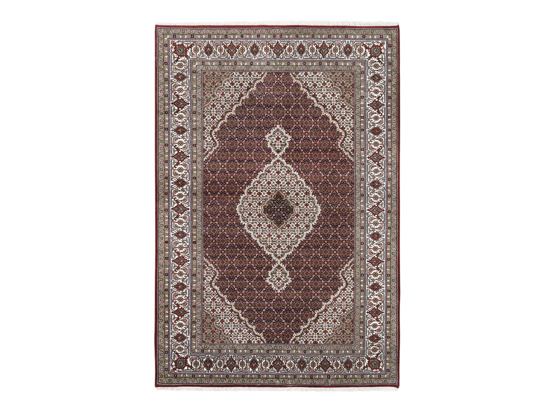 5'9" x 9'0" New Hand Knotted Red Wool Rectangle Oriental Rug - MOA10263318