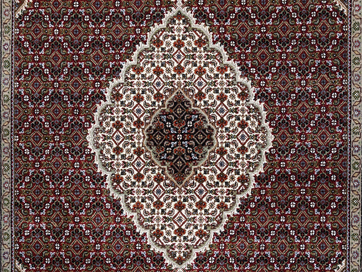 5'9" x 9'0" New Hand Knotted Red Wool Rectangle Oriental Rug - MOA10263318