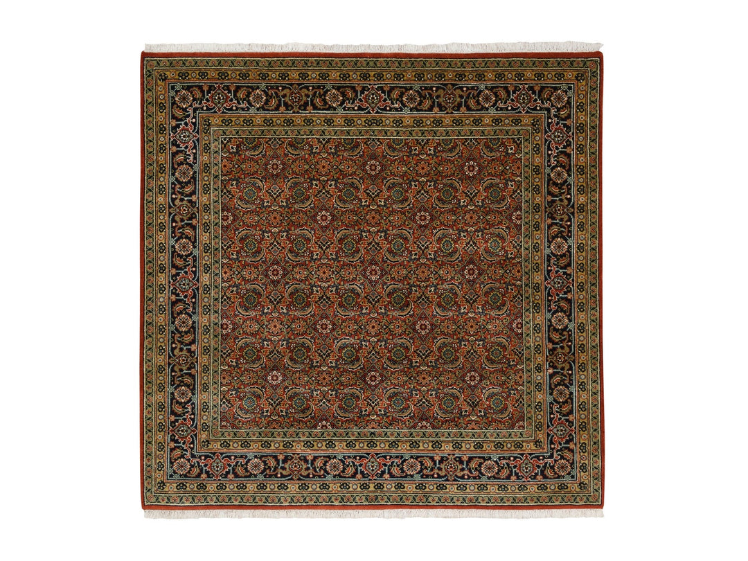 6'1" x 6'1" New Hand Knotted Red Wool Square Oriental Rug - MOA10263319
