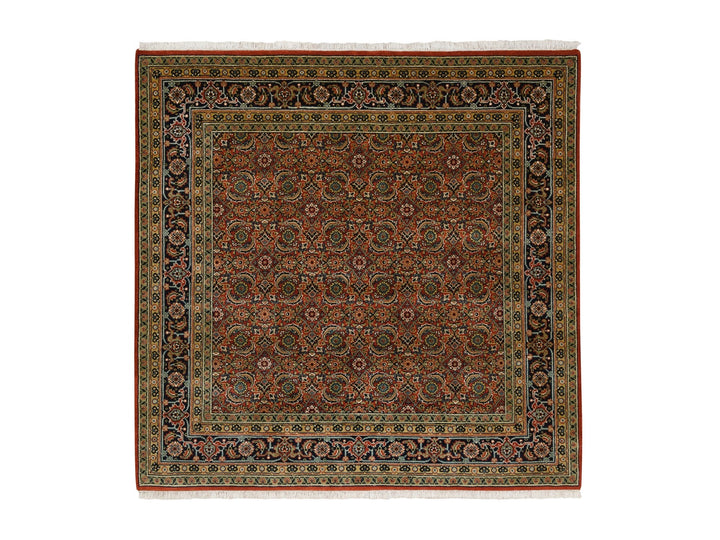 6'1" x 6'1" New Hand Knotted Red Wool Square Oriental Rug - MOA10263319