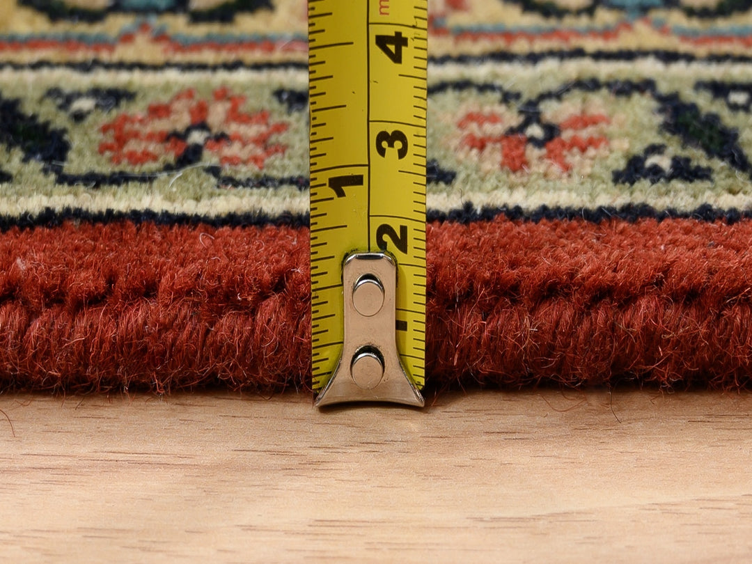 6'1" x 6'1" New Hand Knotted Red Wool Square Oriental Rug - MOA10263319