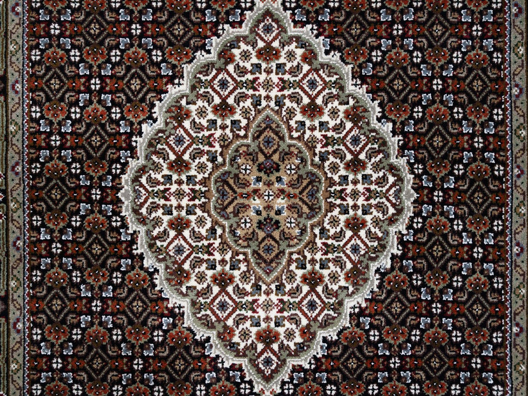 3'10" x 10'4" New Hand Knotted Black Wool Runner Oriental Rug - MOA10263320