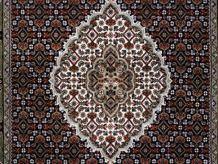 3'10" x 10'4" New Hand Knotted Black Wool Runner Oriental Rug - MOA10263320