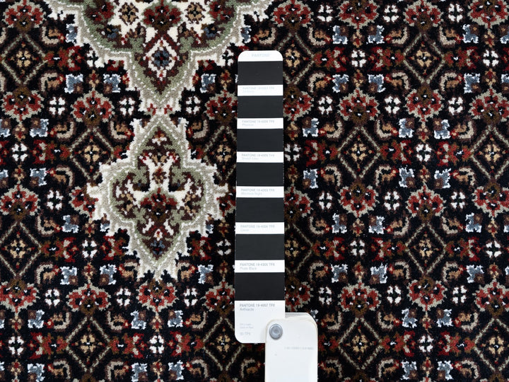 3'9" x 12'0" New Hand Knotted Black Wool Runner Oriental Rug - MOA10263335