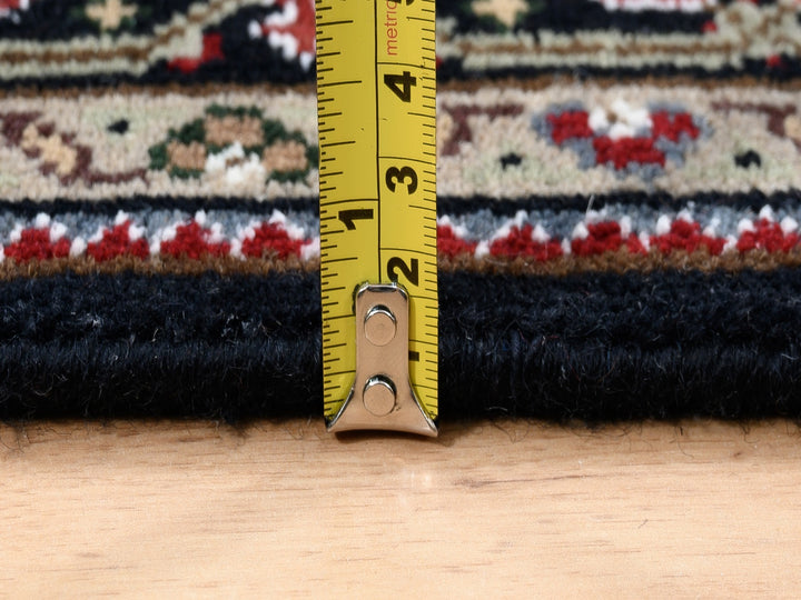 3'9" x 12'0" New Hand Knotted Black Wool Runner Oriental Rug - MOA10263335