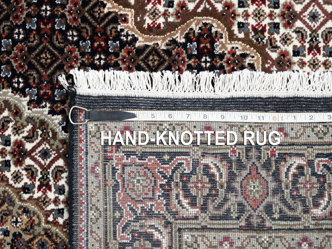 3'9" x 12'0" New Hand Knotted Black Wool Runner Oriental Rug - MOA10263335