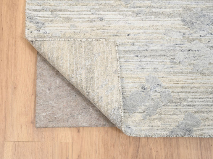 6'1" x 11'10" New Hand Knotted Grey Wool Runner Oriental Rug - MOA10263371