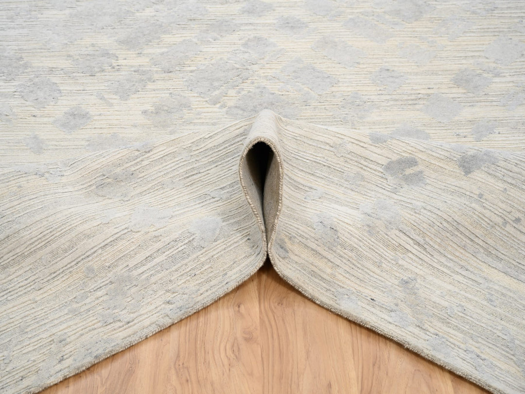 6'1" x 11'10" New Hand Knotted Grey Wool Runner Oriental Rug - MOA10263371