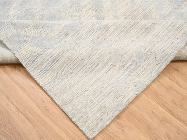 6'1" x 11'10" New Hand Knotted Grey Wool Runner Oriental Rug - MOA10263371