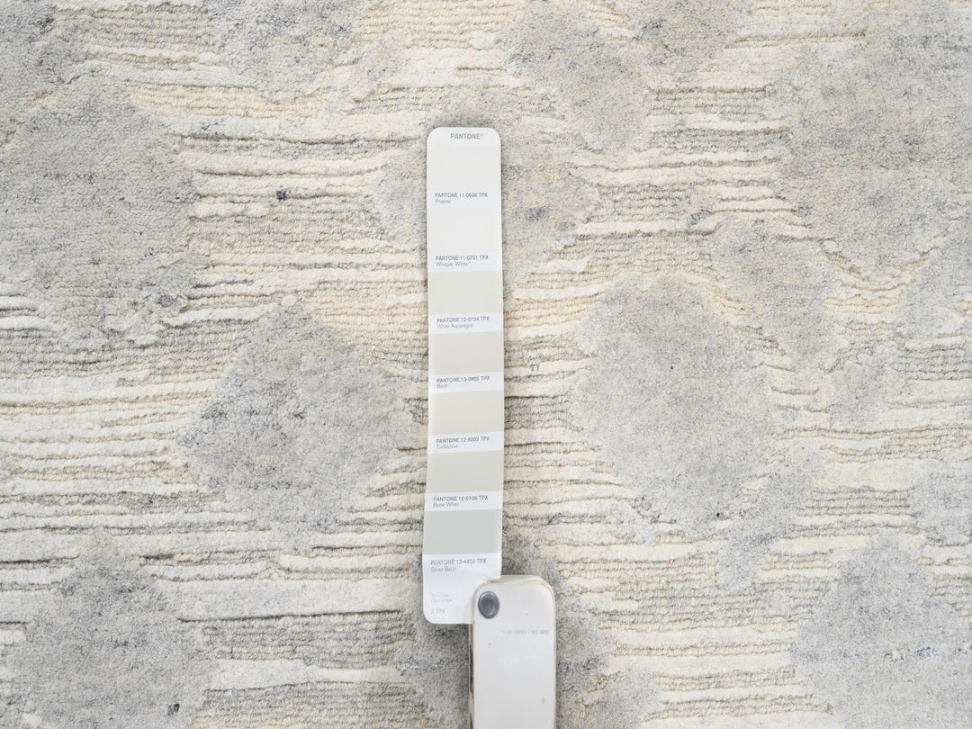 6'1" x 11'10" New Hand Knotted Grey Wool Runner Oriental Rug - MOA10263371