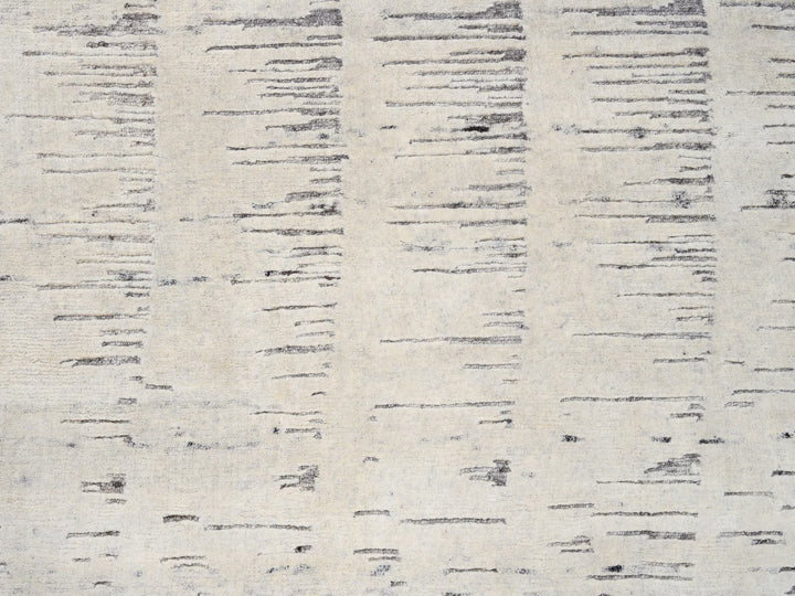 6'0" x 9'0" New Hand Knotted Ivory Wool Rectangle Oriental Rug - MOA10263375
