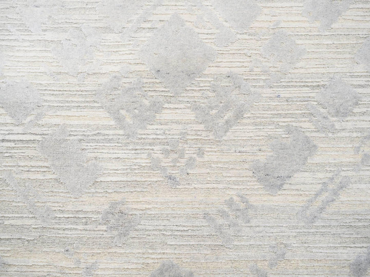 4'1" x 10'1" New Hand Knotted Ivory Wool Runner Oriental Rug - MOA10263377