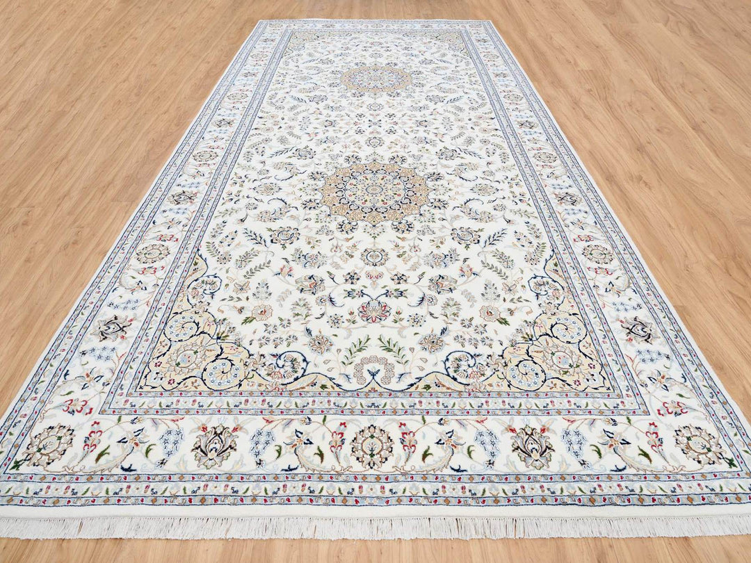 8'0" x 16'2" New Hand Knotted Ivory Wool Runner Oriental Rug - MOA10263395