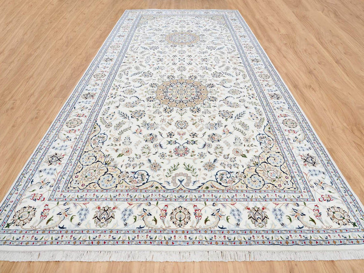 8'0" x 16'2" New Hand Knotted Ivory Wool Runner Oriental Rug - MOA10263395